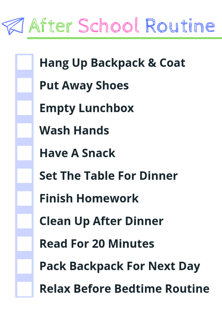 After School Routine Chart