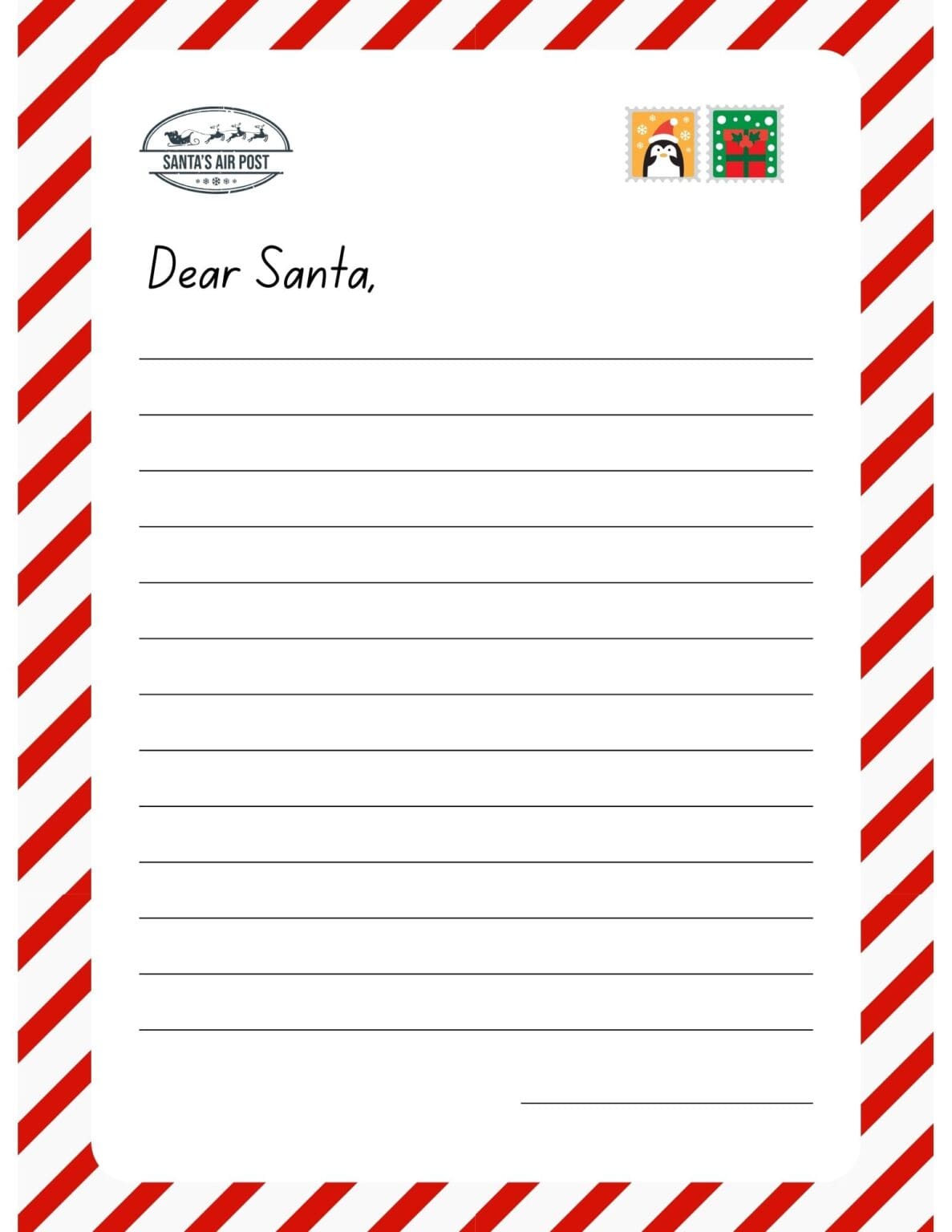 5 Free Letter To Santa Printable Templates For Kids