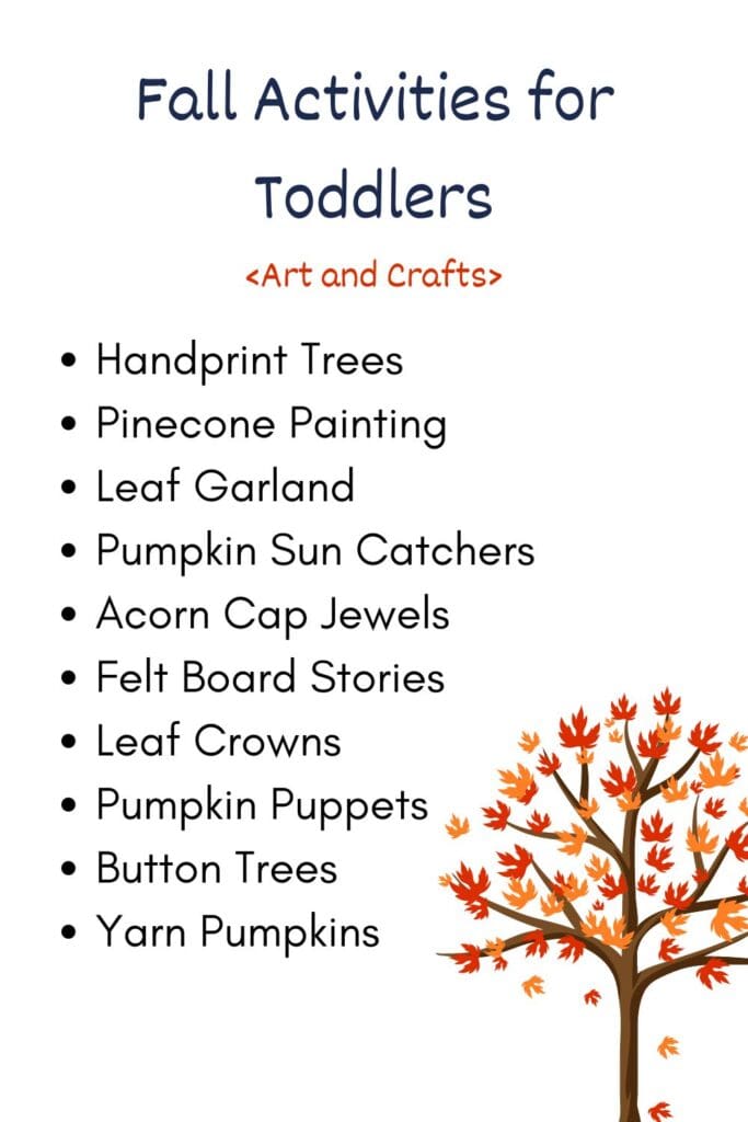 "Toddler creating autumn-themed art."