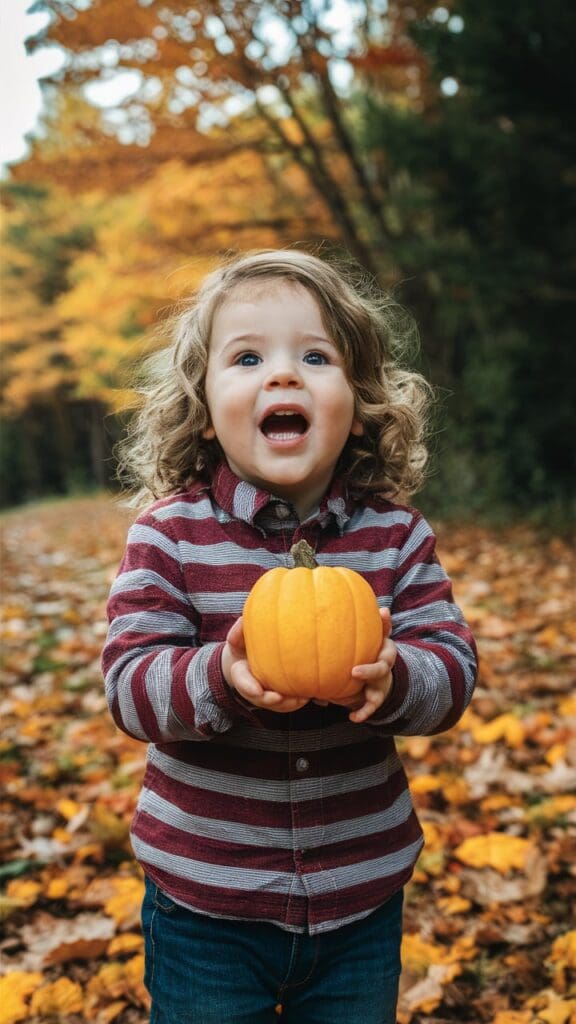 "Toddler singing a fall-themed song."