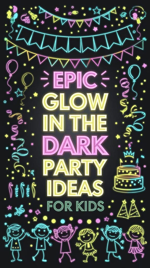 The complete guide that lists everything you need to plan and host the most epic neon party for kids, tweens or teens. The neon birthday party that everyone will be talking about for years to come. Neon party food, neon party decorations, the best black lights, neon make-up, the best games to play at a neon party, neon accessories, ideas for a neon party, neon make-up ideas, neon party pinata, teen birthday party ideas, kids party planning ideas