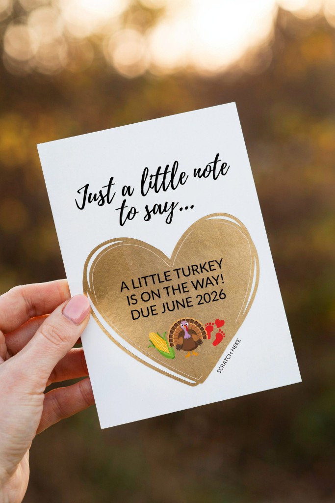 Little Turkey Scratch-Off Pregnancy Announcement