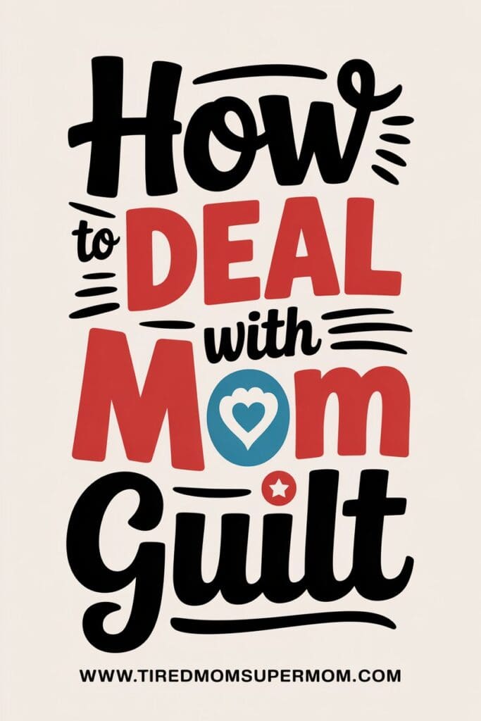 "Illustration of a tired mom reflecting by candlelight, symbolizing the emotional journey of overcoming mom guilt and finding inner calm."