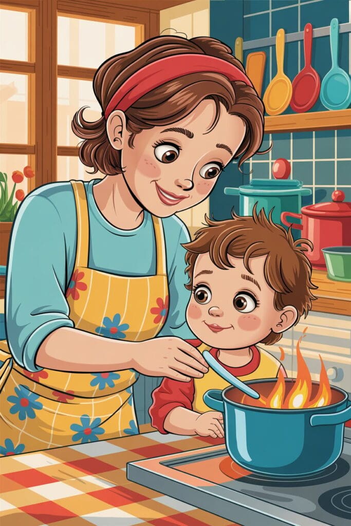 Parent using positive parenting techniques by calmly connecting with their child at eye level.