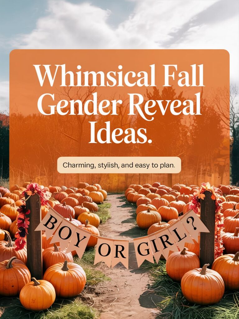fall gender reveal pinterest pin
