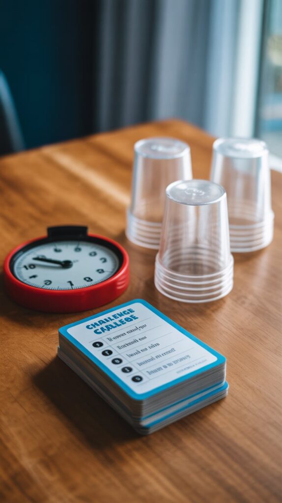 Minute of Fun challenge game cards and timer for Thanksgiving