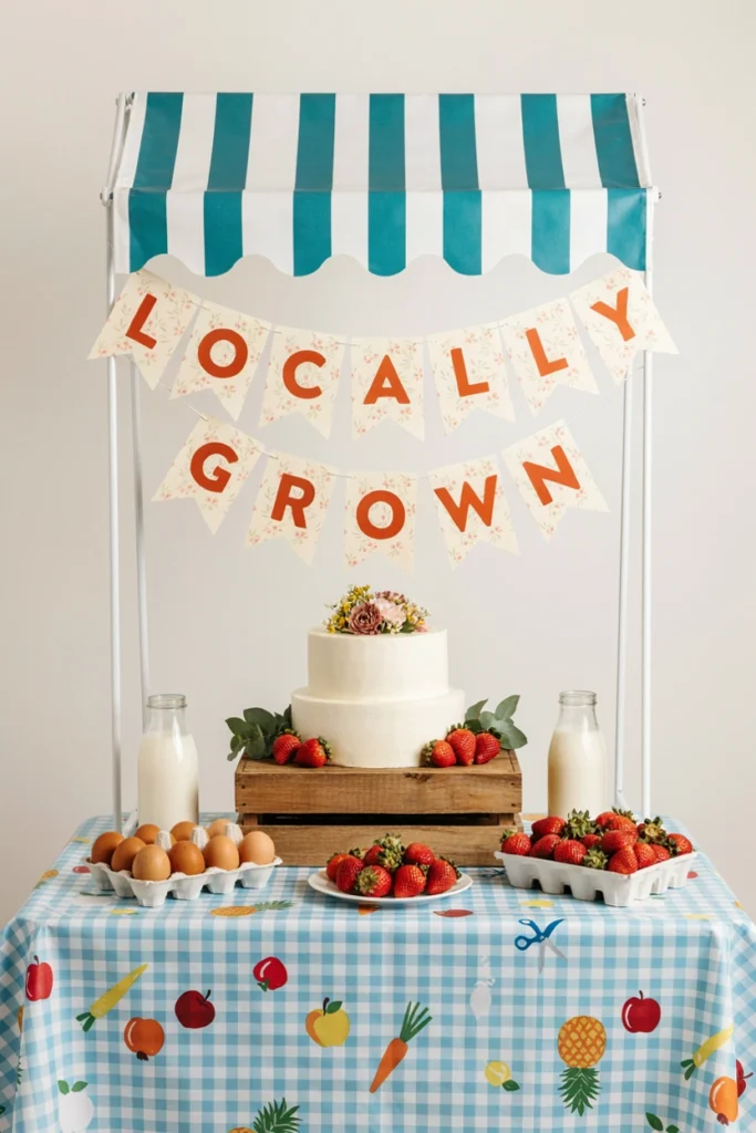 Locally Grown Dessert Table Setup (Sweet Farm Stand Style)