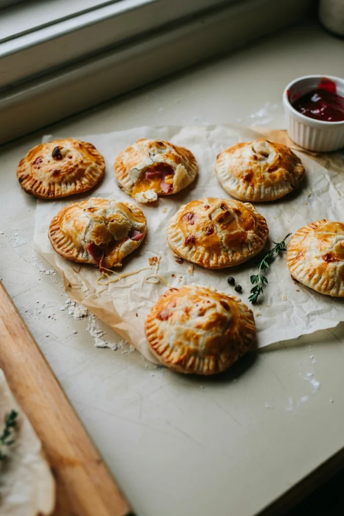 Savory Ham and Cheese Hand Pies, a freezer meal to prep before baby arrives