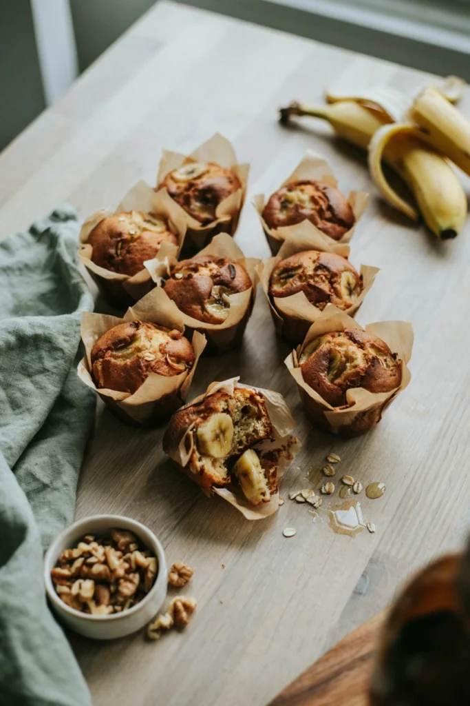 Freezer-Friendly Banana Muffins, a freezer meal to prep before baby arrives
