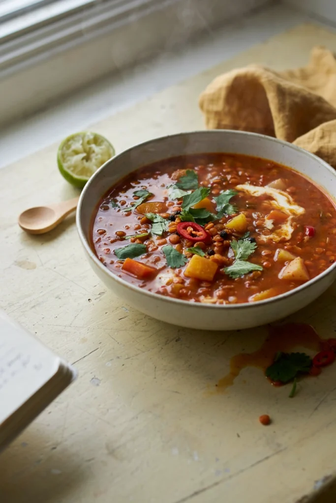 Coconut Curry Lentil Soup, a freezer meal to prep before baby arrives