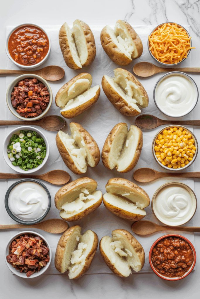 Baked Potato Bar Using Only Pantry Staples