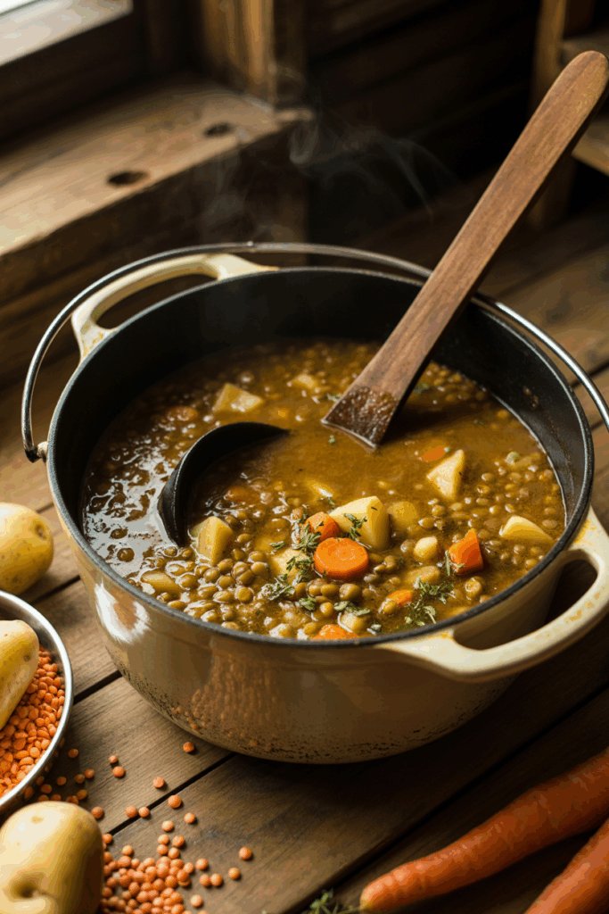 Cozy Lentil Stew with Carrots & Potatoes