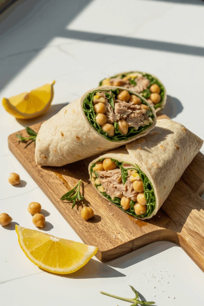 Tuna-Chickpea Pantry Salad Wraps