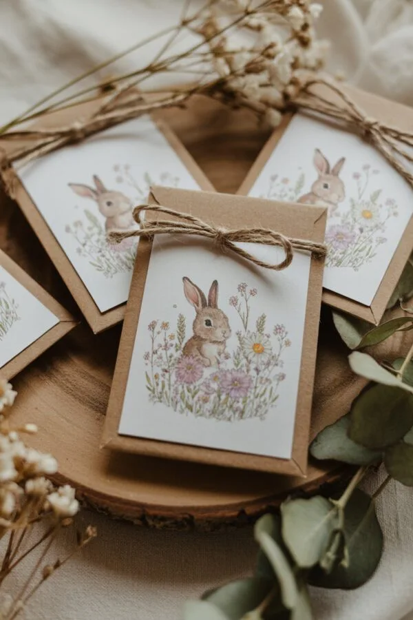 Bunny themed baby shower with pastel decor and bunny ear details
