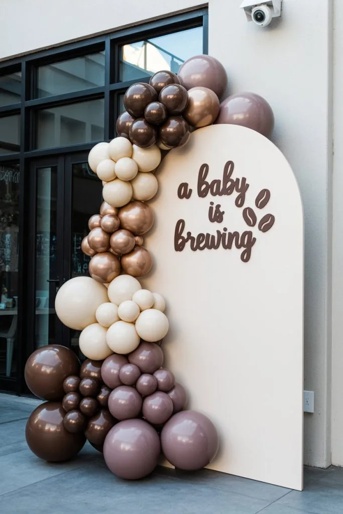 Baby Is Brewing coffee themed fall baby shower styling