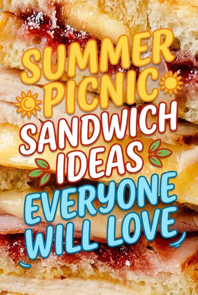 Pinterest pin graphic featuring easy summer sandwich recipes