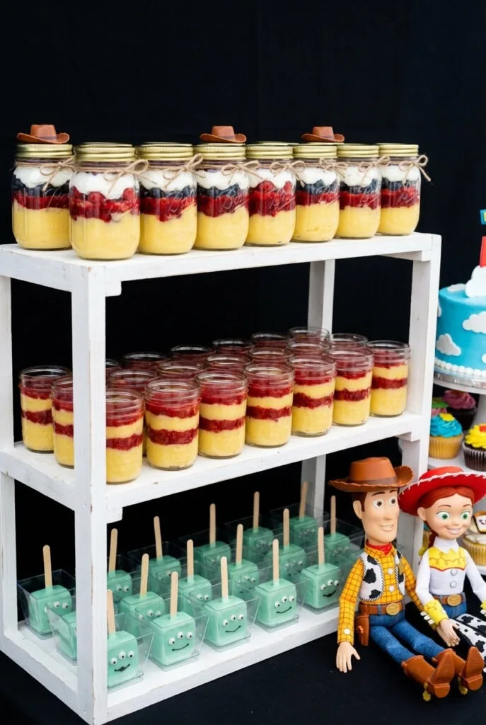 Toy Story Dessert Table with Mason Jar Treats