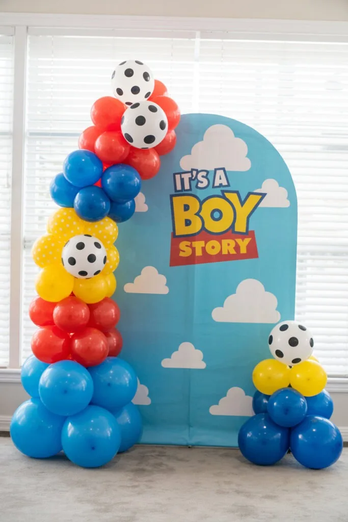 “It’s a Boy Story” Balloon Backdrop