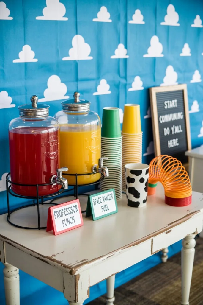 Toy Story Drink Station Setup