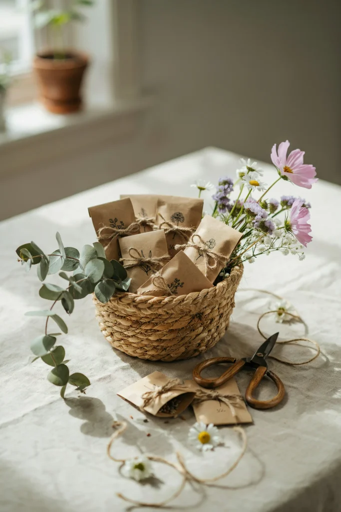 Grow a cutie pie seed packet favors for a spring first birthday