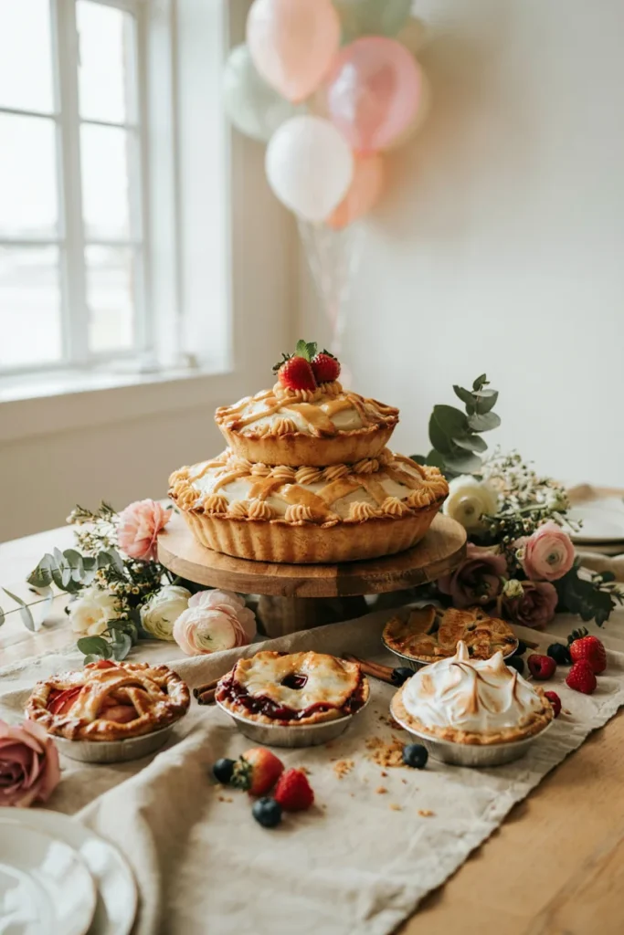 Pie-shaped lattice buttercream smash cake with a number one candle