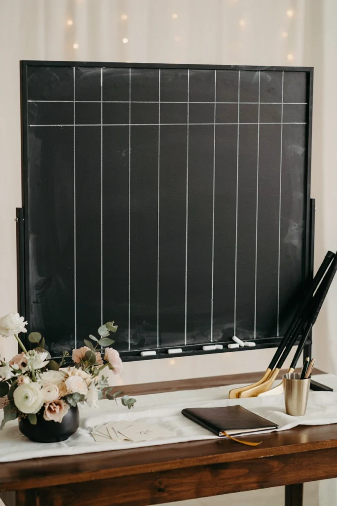 Guess the due date scoreboard sign for a hockey baby shower