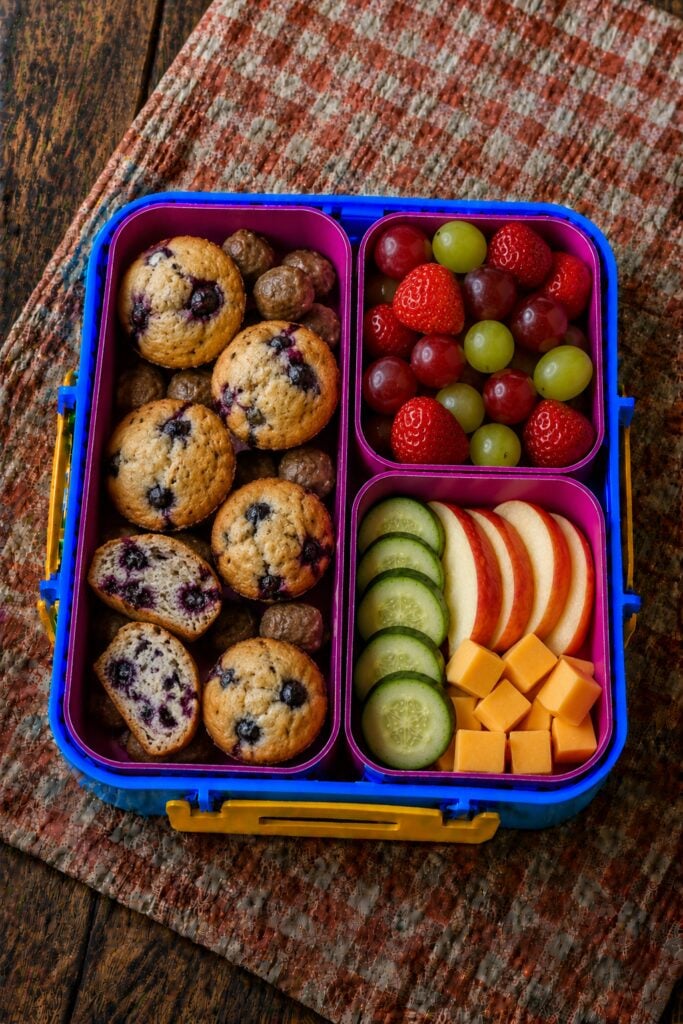 Mini muffins studded with blueberries