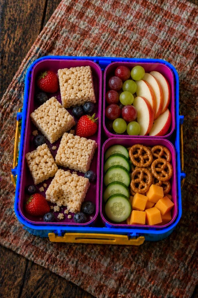 Squares of rice krispie treats