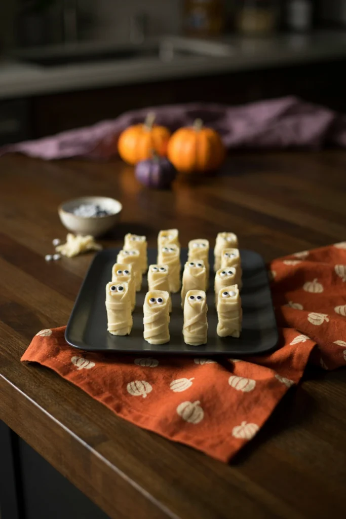 Cheese Stick Mummies - Halloween appetizer recipe