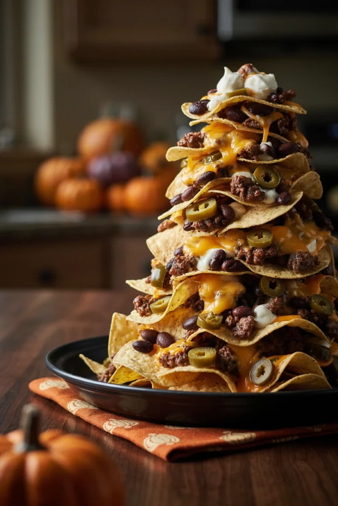 Halloween Nacho Tower - Halloween appetizer recipe