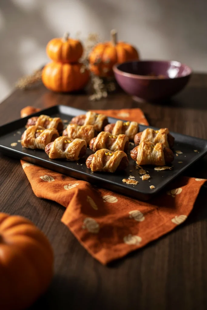 Vegetarian Pigs in a Blanket, No Pig - Halloween appetizer recipe