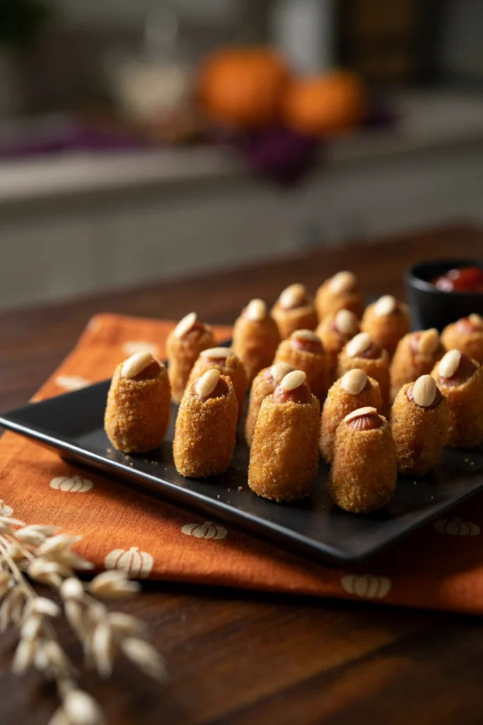 Mini Corn Dog Fingers - Halloween appetizer recipe