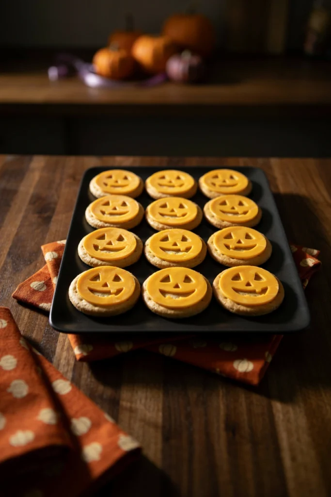 Cheese and Cracker Jack-o'-Lanterns - Halloween appetizer recipe