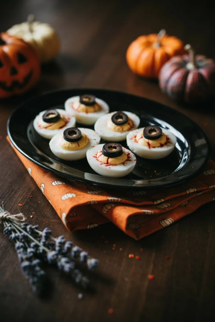 Deviled Egg Eyeballs - Halloween appetizer recipe