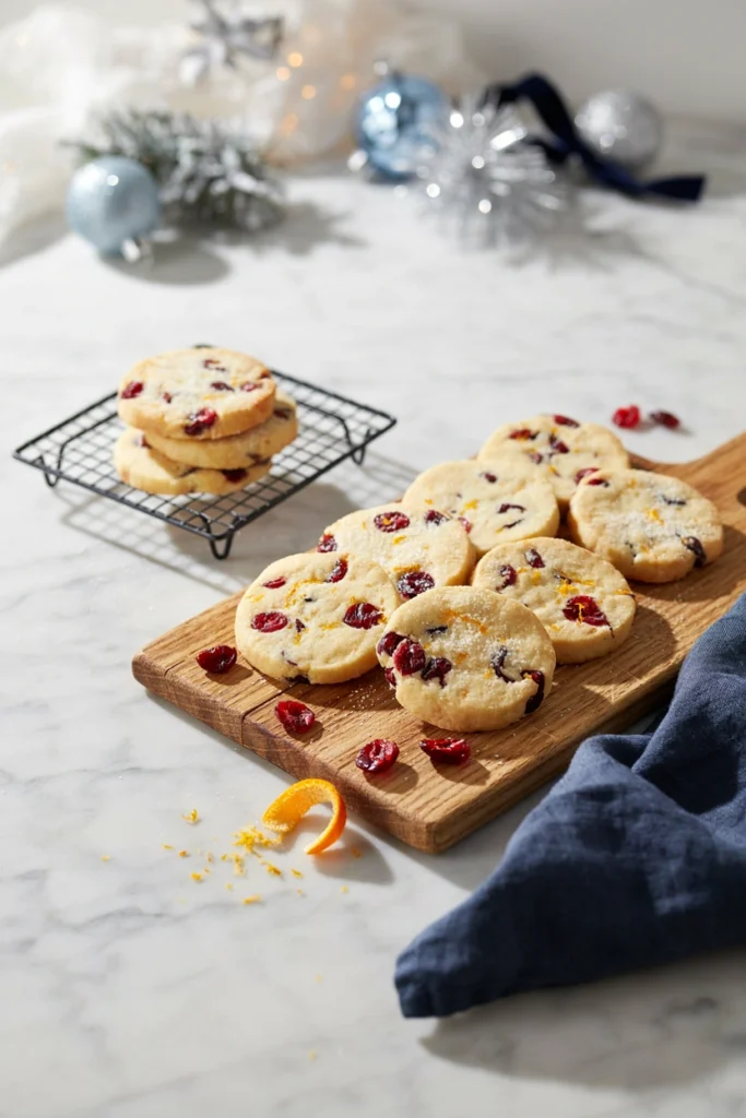 Cranberry Orange Shortbread Cookies, Christmas potluck recipe
