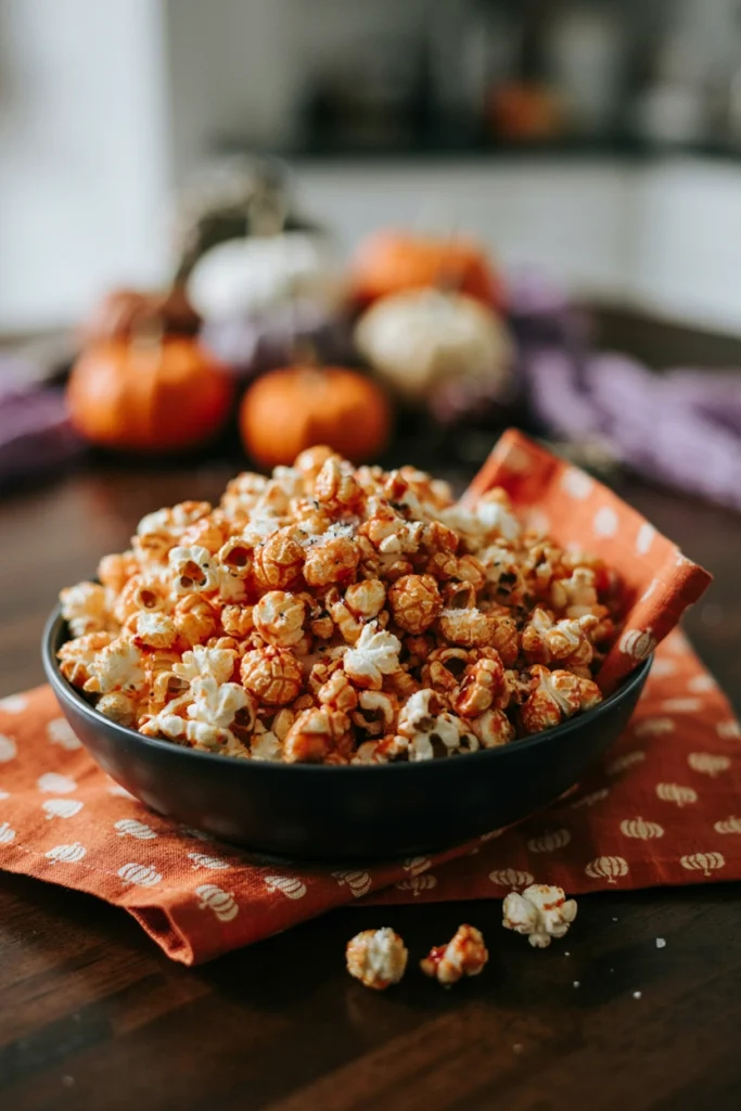 Sriracha Popcorn - Halloween appetizer recipe