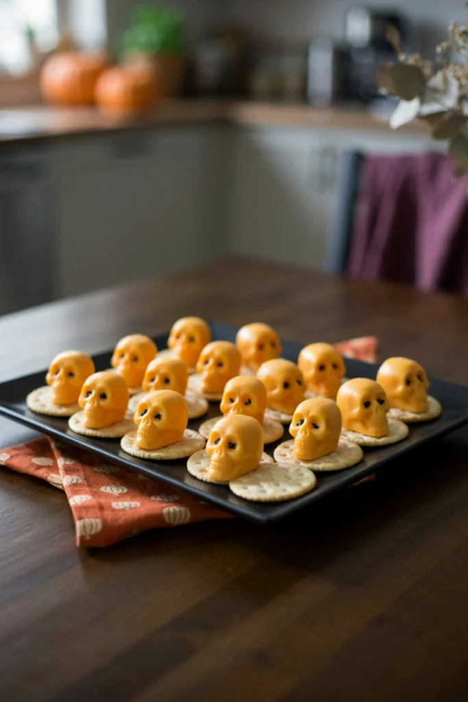 Cheddar Skulls - Halloween appetizer recipe