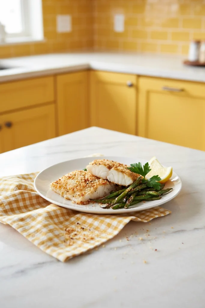 Crispy parmesan-crusted cod fillets