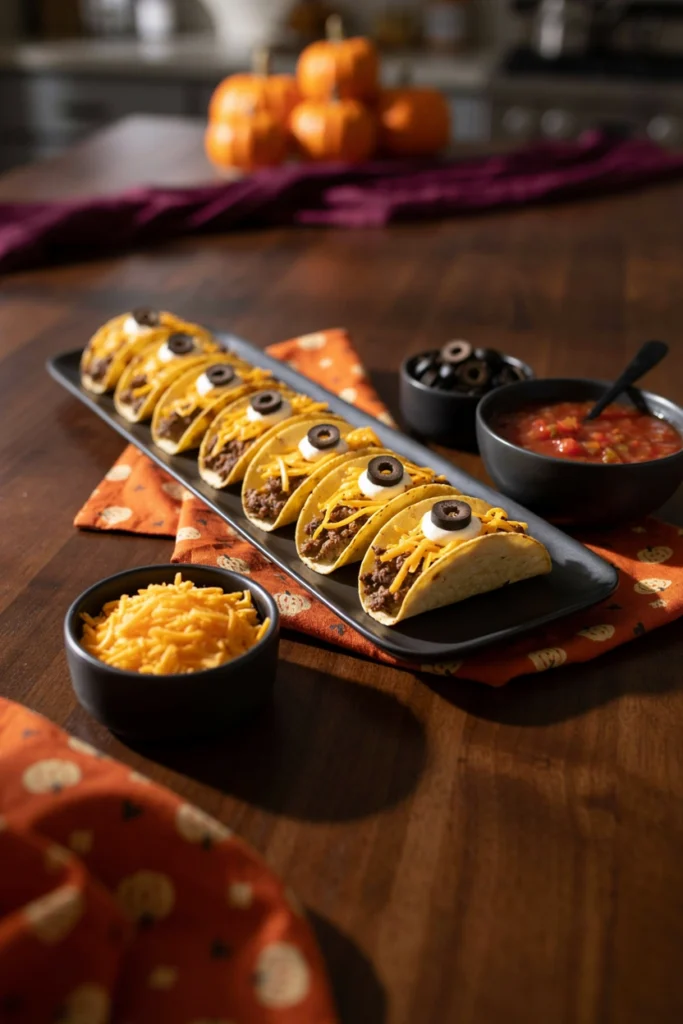 Taco Eyeball Bar - Halloween appetizer recipe