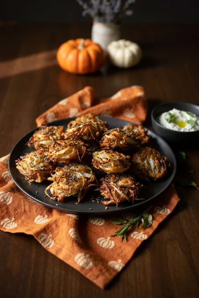 Boo-tiful Onion Bhaji Dip Pairing - Halloween appetizer recipe