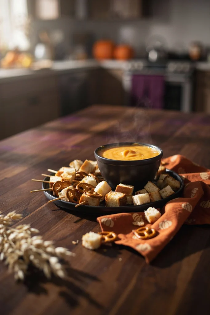 Cheddar Ale Fondue - Halloween appetizer recipe