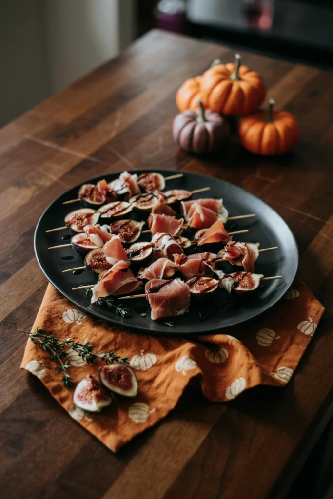 Fig and Prosciutto Skewers with Balsamic - Halloween appetizer recipe
