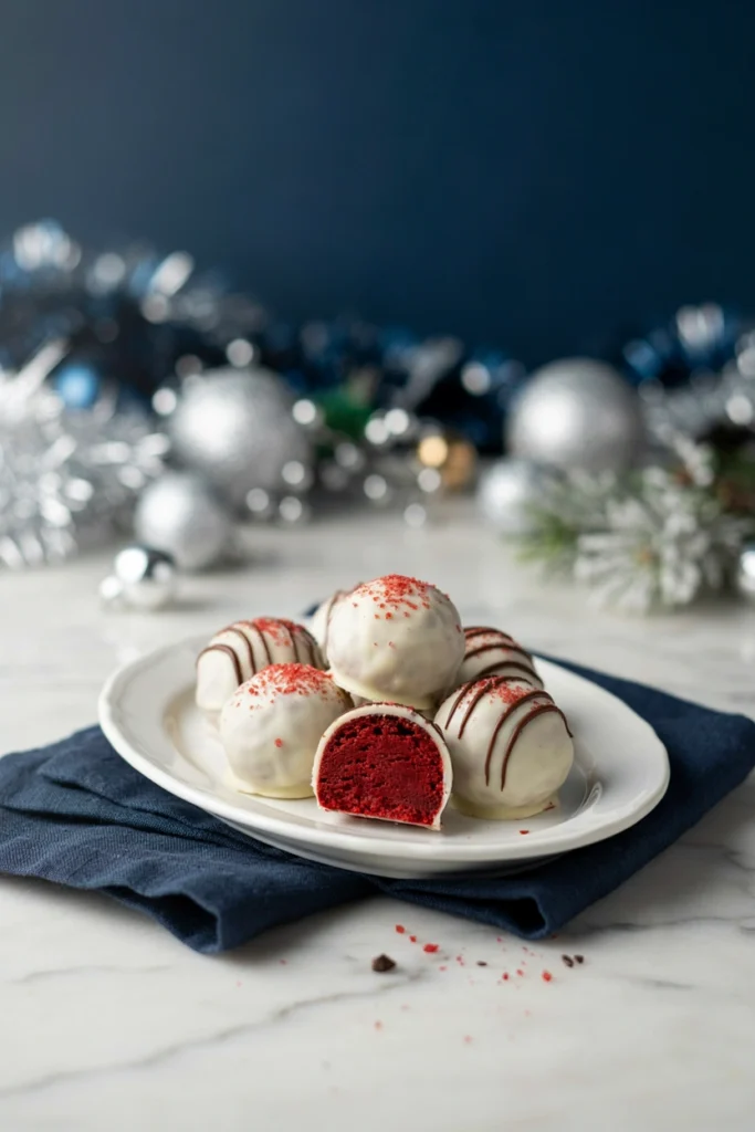Red Velvet Cake Balls, Christmas potluck recipe