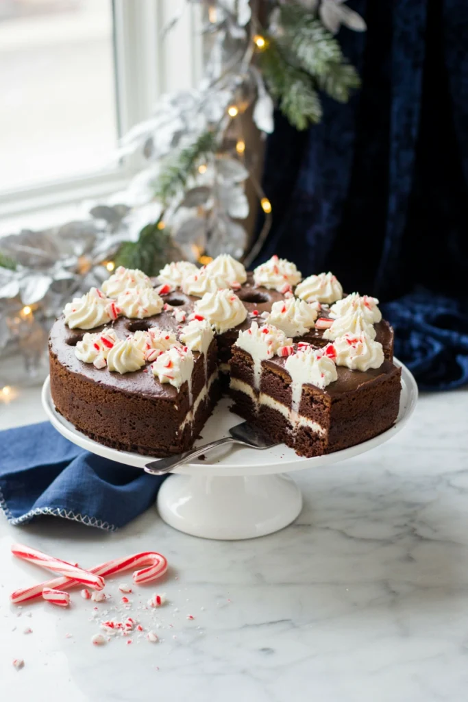 Chocolate Peppermint Poke Cake, Christmas potluck recipe