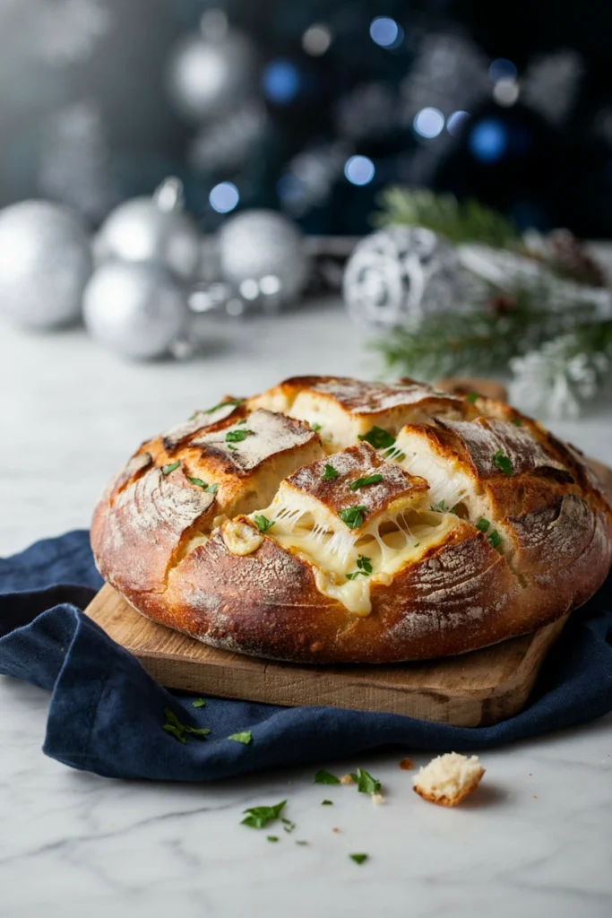 Cheesy Garlic Pull-Apart Bread, Christmas potluck recipe