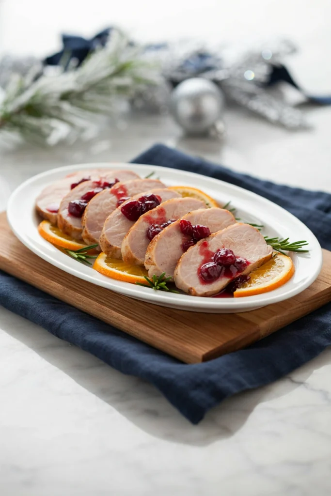 Slow Cooker Cranberry Orange Pork Loin, Christmas potluck recipe