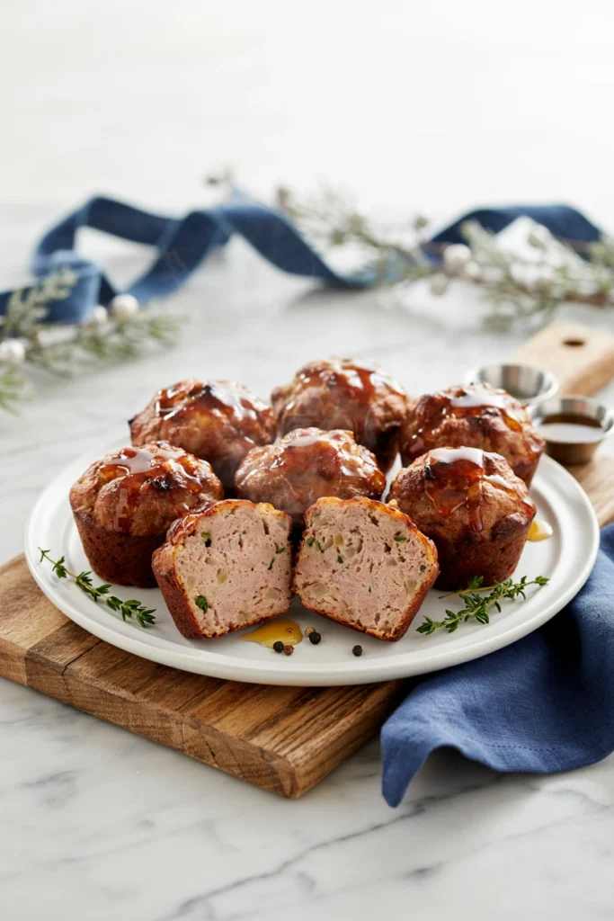 Honey Garlic Glazed Meatloaf Muffins, Christmas potluck recipe