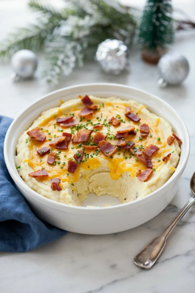 Loaded Mashed Potato Casserole, Christmas potluck recipe