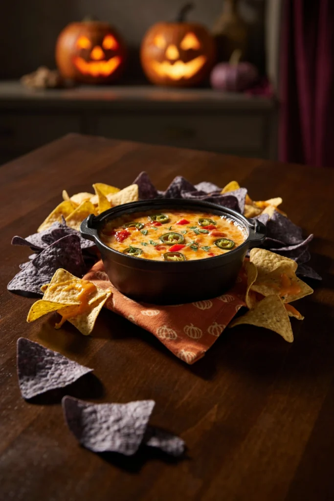 Loaded Queso Cauldron - Halloween appetizer recipe
