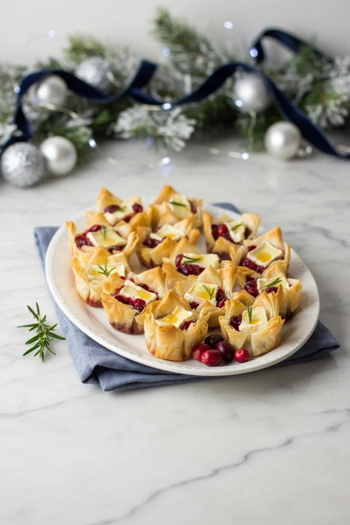 Baked Cranberry Brie Bites, Christmas potluck recipe